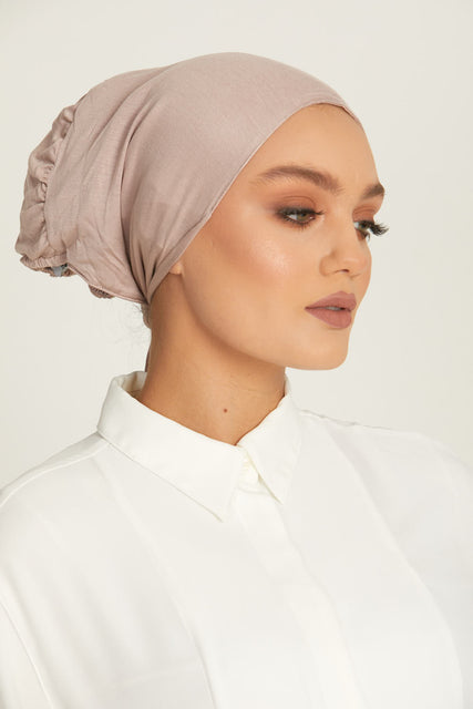 Silk-Blend Satin Underscarf - Mink – Haute Hijab