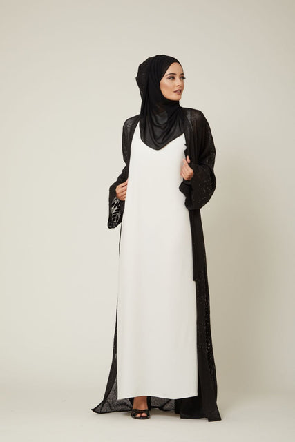 Plus Size White Inner Slip Dress - LONG SLEEVE