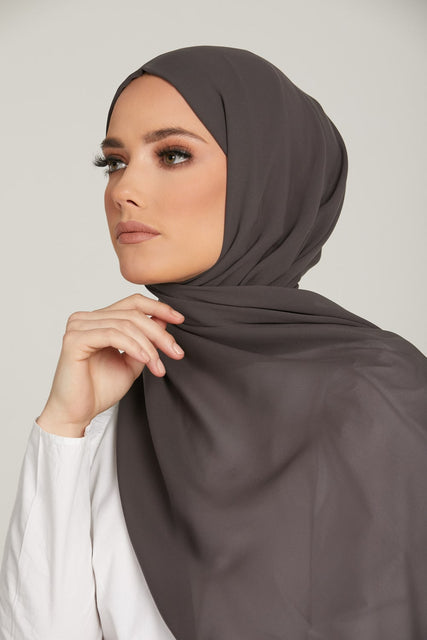 Luxury Pewter Georgette Hijab