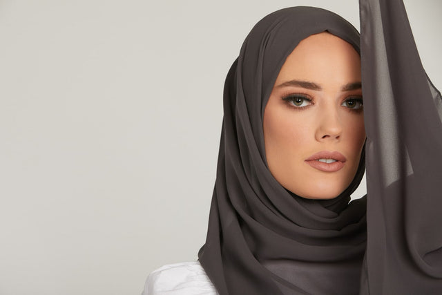 Luxury Pewter Georgette Hijab