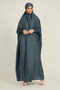 One Piece Full Length Jilbab/ Prayer Abaya - French Blue
