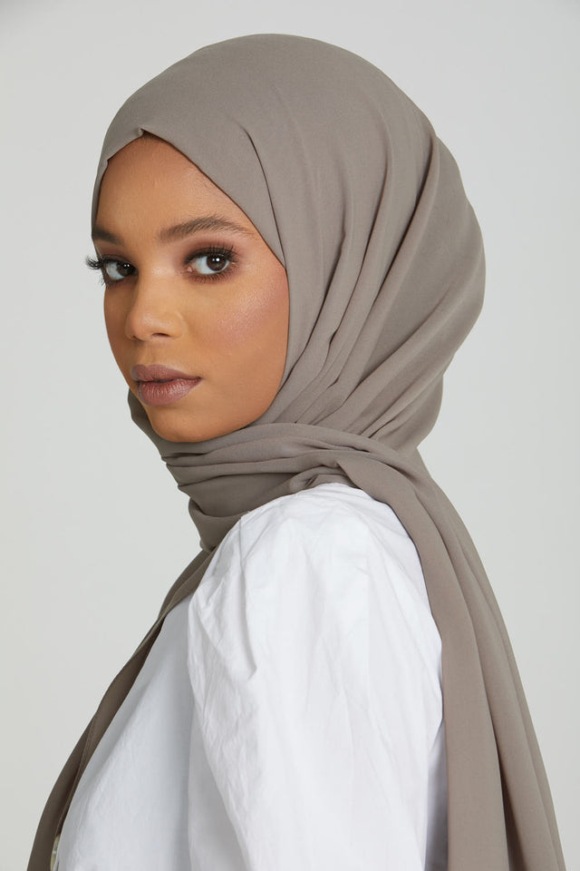 Luxury Georgette Hijab - Light Khaki