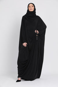 Elegantly Draped Jersey Abaya