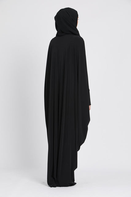 Elegantly Draped Jersey Abaya