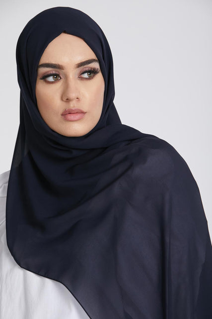 Luxury Navy Georgette Hijab