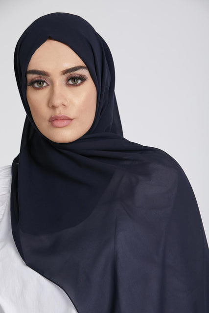 Luxury Navy Georgette Hijab