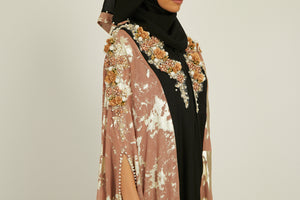 Luxury Sunset Haze Cape With Floral Lace Detailing