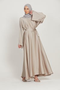 Premium Nude Satin Umbrella Cut Abaya - Limited Edition
