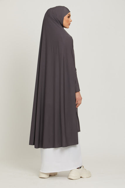 Premium Jersey Prayer Abaya  - Charcoal