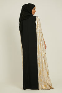 Luxury Black and Nude Marble Embellished Cape