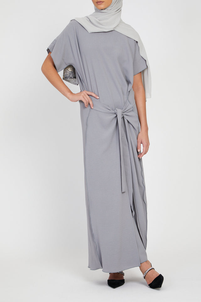 Wrap Inner Slip Dress - Grey