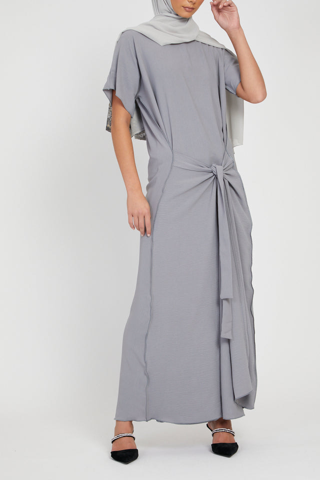 Wrap Inner Slip Dress - Grey