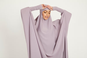 Premium One Piece Full Length Jilbab/ Prayer Abaya - Lilac Mink