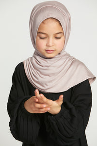 Junior Girls Premium Instant Jersey Hijab - Mink