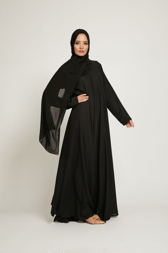 Black Umbrella Cut Closed Abaya