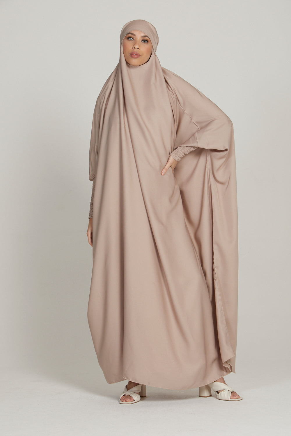 One Piece Full Length Jilbab/ Prayer Abaya - Nude