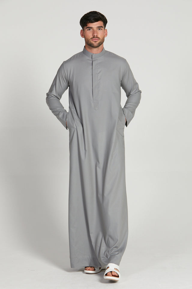 Premium Kuwaiti Thobe - Grey