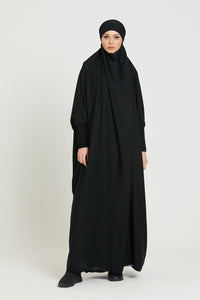 One Piece Full Length Jilbab/ Prayer Abaya - Black