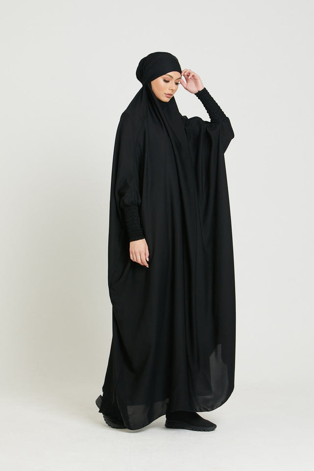 One Piece Full Length Jilbab/ Prayer Abaya - Black