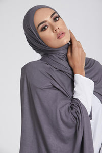 Charcoal Jersey Hijab