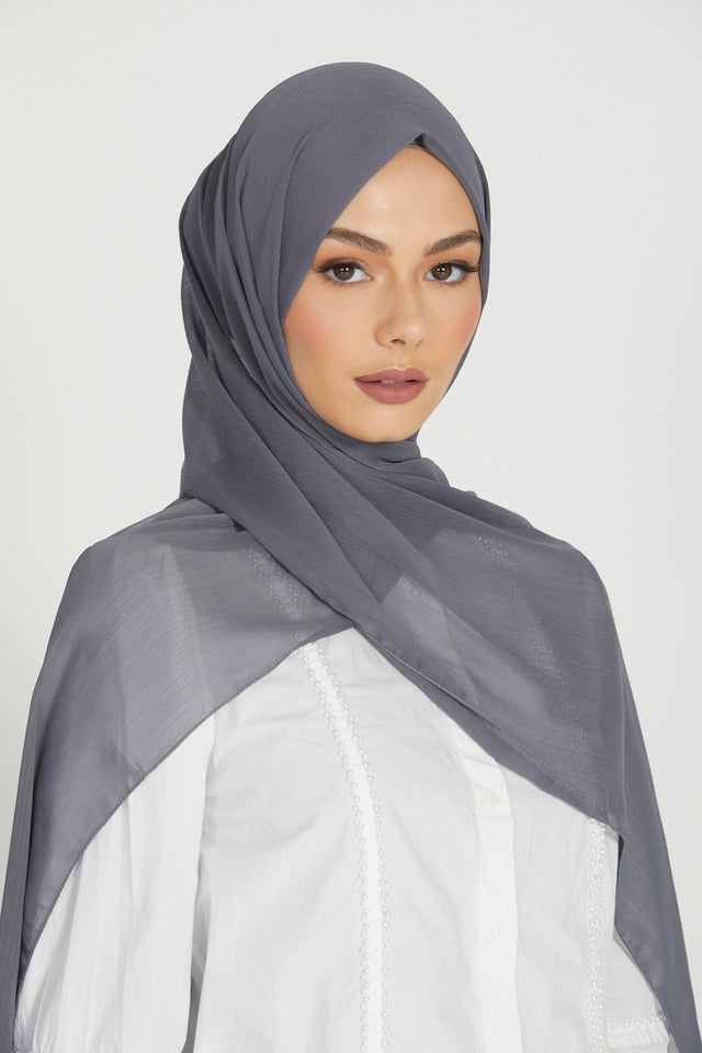 Luxury Crinkle Chiffon Hijab - Pebble