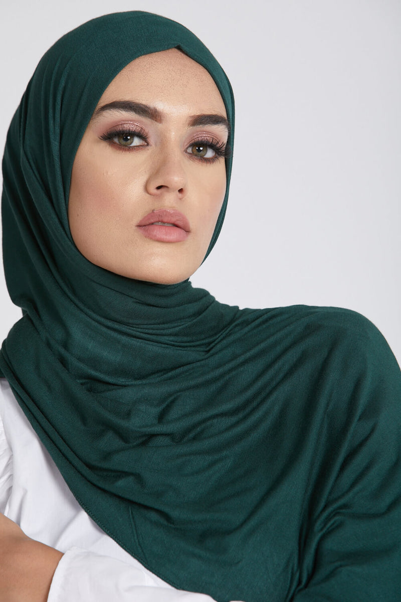 Green Hijab: Buy Forest Green Jersey Hijab for Everyday Wear