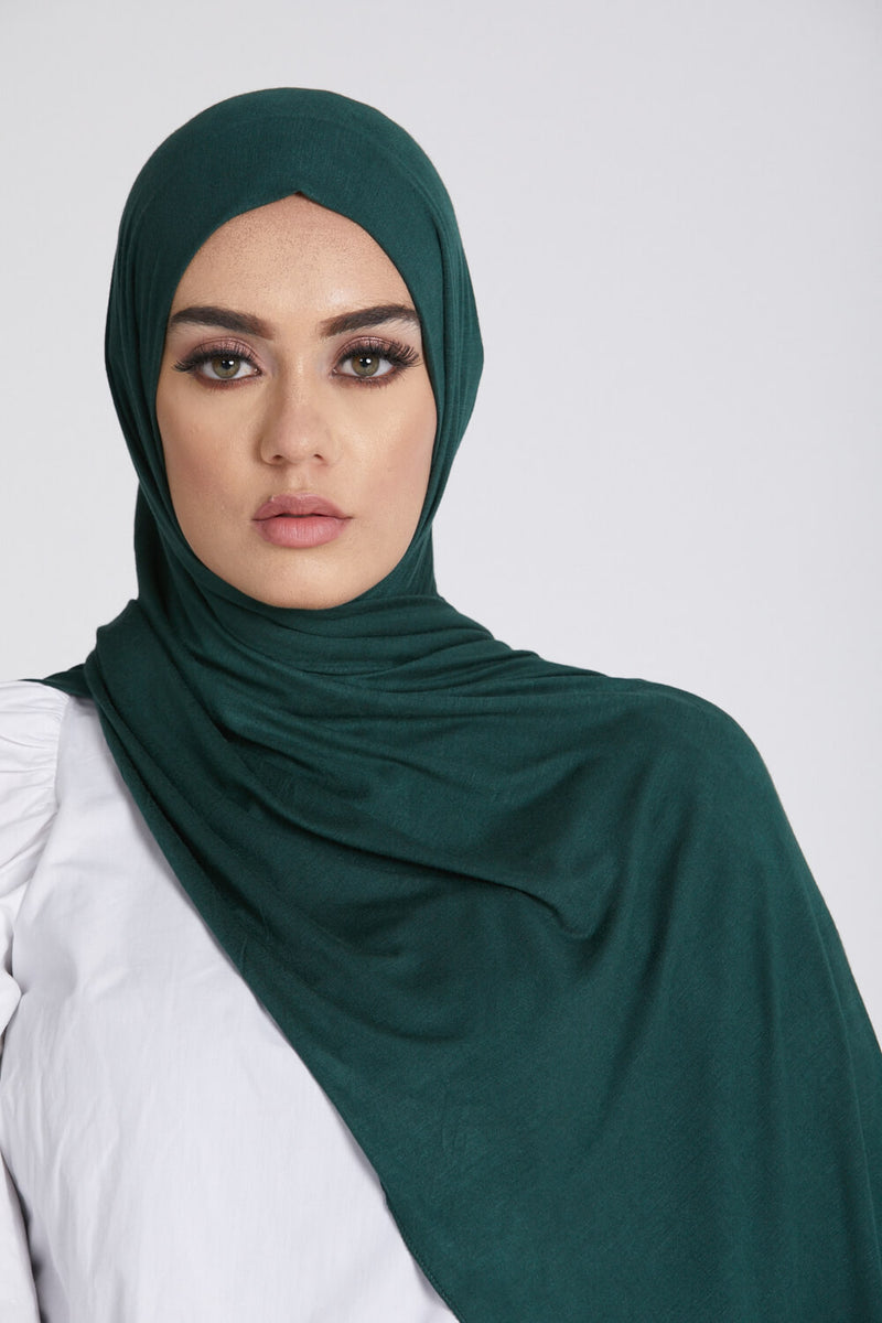 Green Hijab: Buy Forest Green Jersey Hijab for Everyday Wear