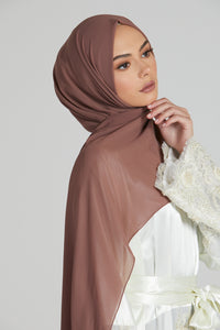 Luxury Georgette Chiffon Hijab -  Mocha