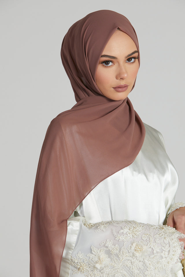 Luxury Georgette Chiffon Hijab -  Mocha