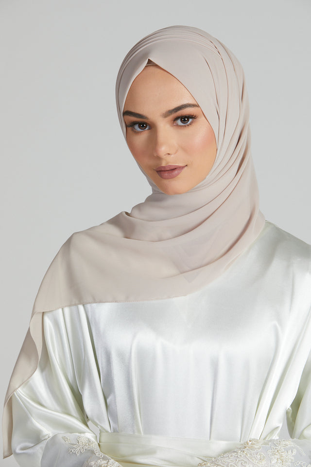Luxury Georgette Chiffon Hijab -  Nude