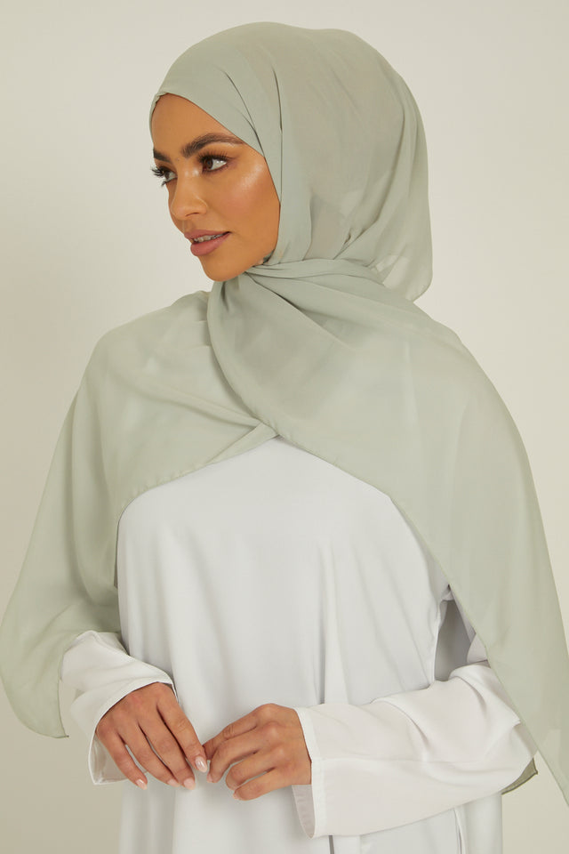 Luxury Georgette Hijab -  Mint