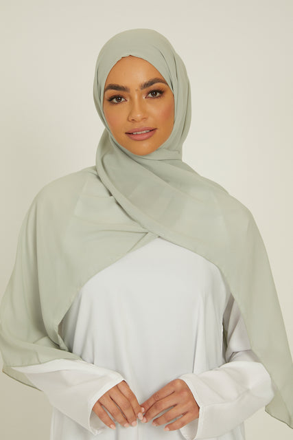 Luxury Georgette Hijab -  Mint