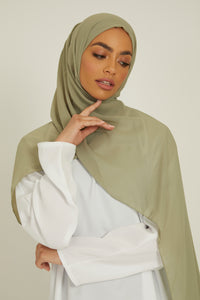 Luxury Georgette Hijab -  Sage Mint