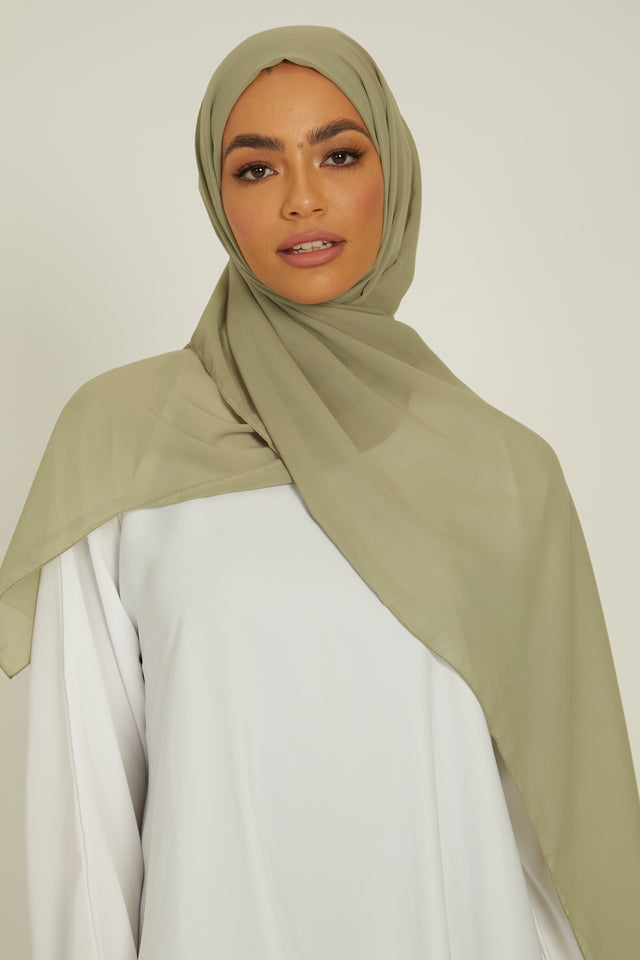 Luxury Georgette Hijab -  Sage Mint