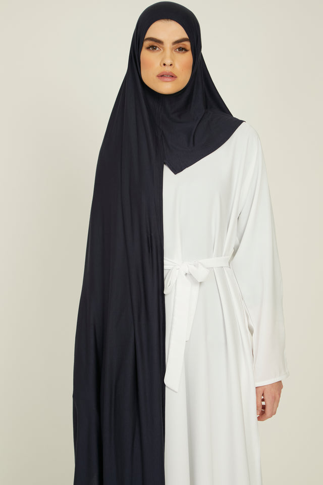 Premium Instant Jersey Hijab - Navy