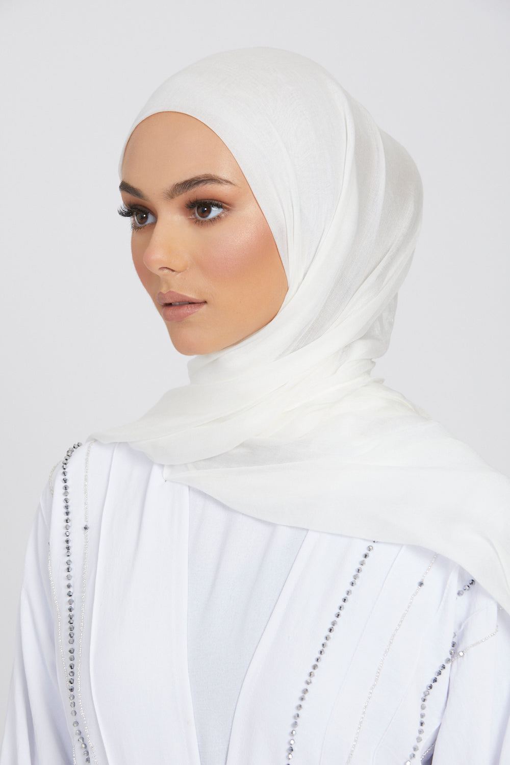Premium Modal Matt Hijab - Lucent White