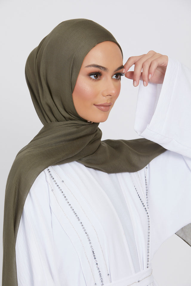 Premium Modal Matt Hijab - Smokey Olive