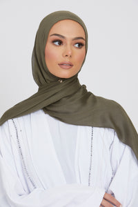 Premium Modal Matt Hijab - Smokey Olive