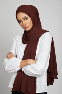 Modal Crinkle Hijab - Mahogany
