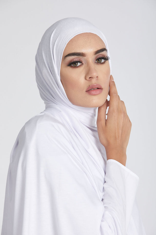 Winter White Jersey Hijab