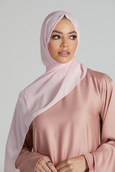 Light Pink Hijab - Baby Pink Luxury Georgette Fabric Hijab – AbayaButh