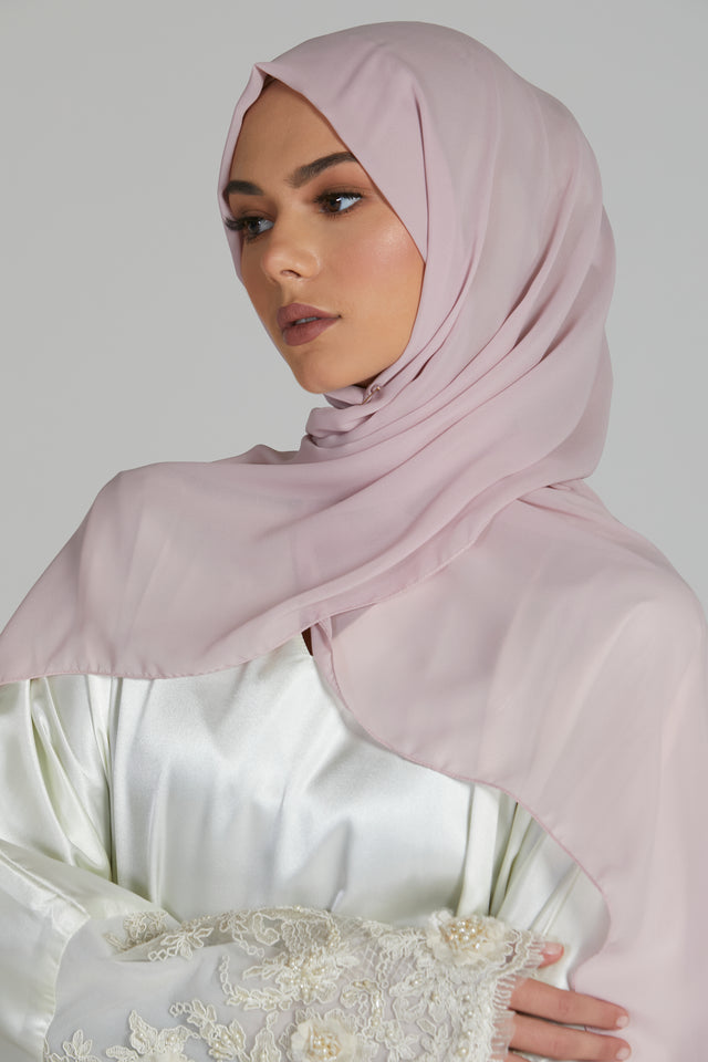 Luxury Georgette Hijab - Pastel Blush