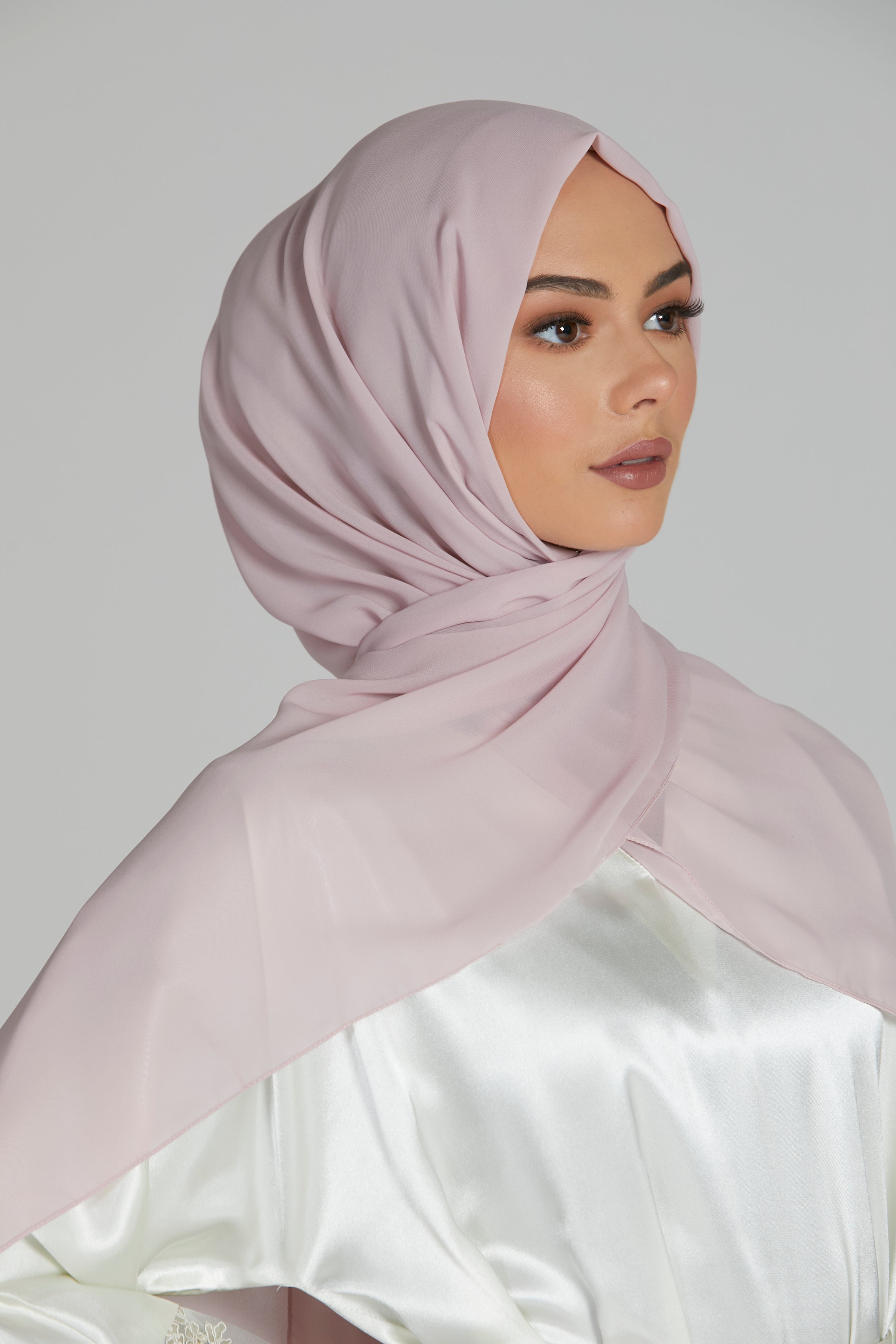 Luxury Georgette Hijab - Pastel Blush