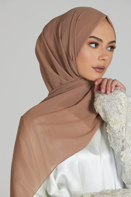 Luxury Georgette Chiffon Hijab - Butterscotch