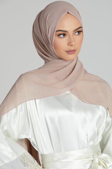Luxury Georgette Chiffon Hijab -  Light Mink