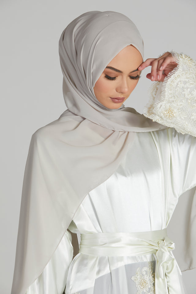 Luxury Georgette Hijab - Pebblestone
