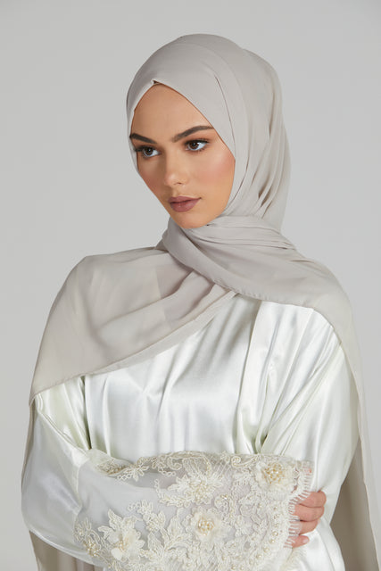 Luxury Georgette Hijab - Pebblestone