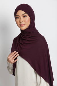 Deep Plum Jersey Hijab