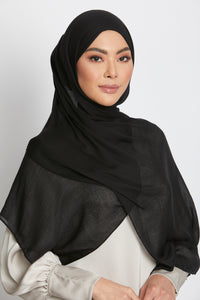 Rayon Lightweight Viscose Hijab - Black