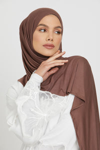 Premium Instant Jersey Hijab - Hazelnut